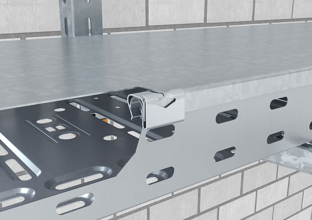 Lockable cover clamp for cable trays and cable ladders OBO