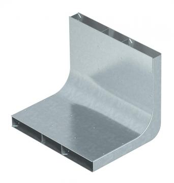 Vertical bend, three-compartment, height 28 mm