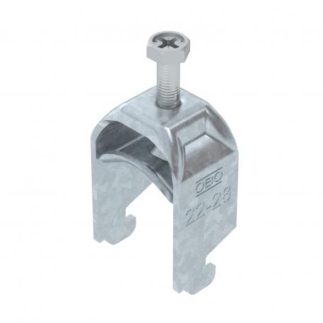 Clamp clip 2056 N-foot, 1-fold, metal pressure sleeve, FT 22 | 28 | 3