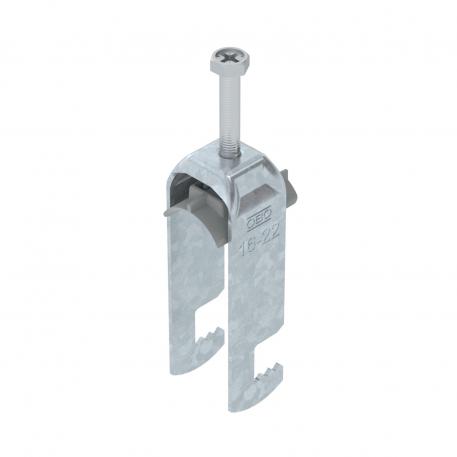 Clamp clip 2056, F-foot, 2-fold, plastic pressure sleeve, FT 16 | 22 | 3