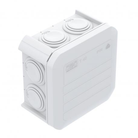 Junction box T 40, plug-in seal 77x77x46 | 7 | IP56 | Pure white; RAL 9010