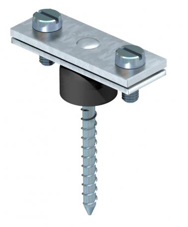 Spacer for flat conductor, with wood screw and spacer piece