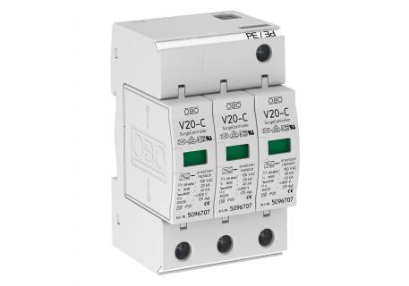 Surge arrester, 3-pole 150 V