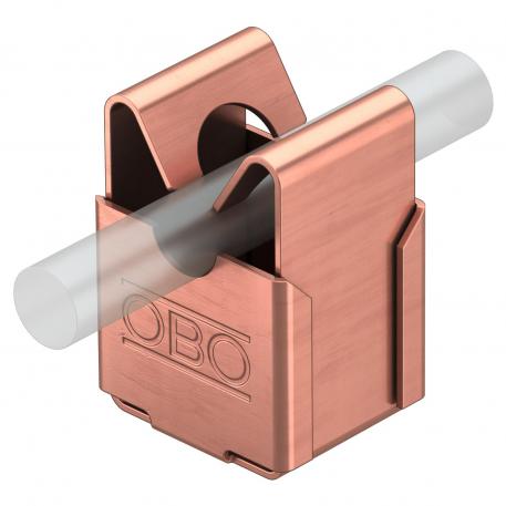 Cable bracket for Rd 8 mm, through-way Ø 7 mm, copper-plated