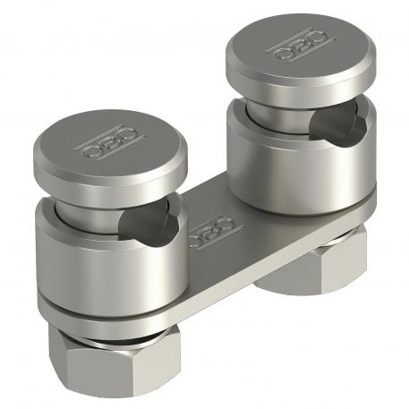 Connector, Rd 8−10 mm, double, with pressure trough