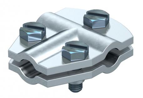 T connector Rd 8-10 mm, triple-screwed FT