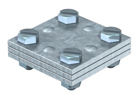 DIN cross-connector for flat conductor, with intermediate plate max. FL30 | Hot-dip galvanised