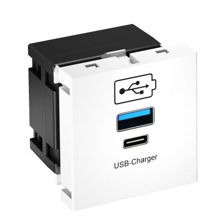 USB charging device Pure white; RAL 9010