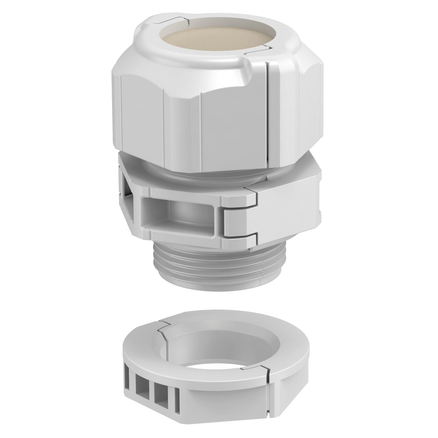 Divisible cable gland, seal insert enclosed, light grey OBO