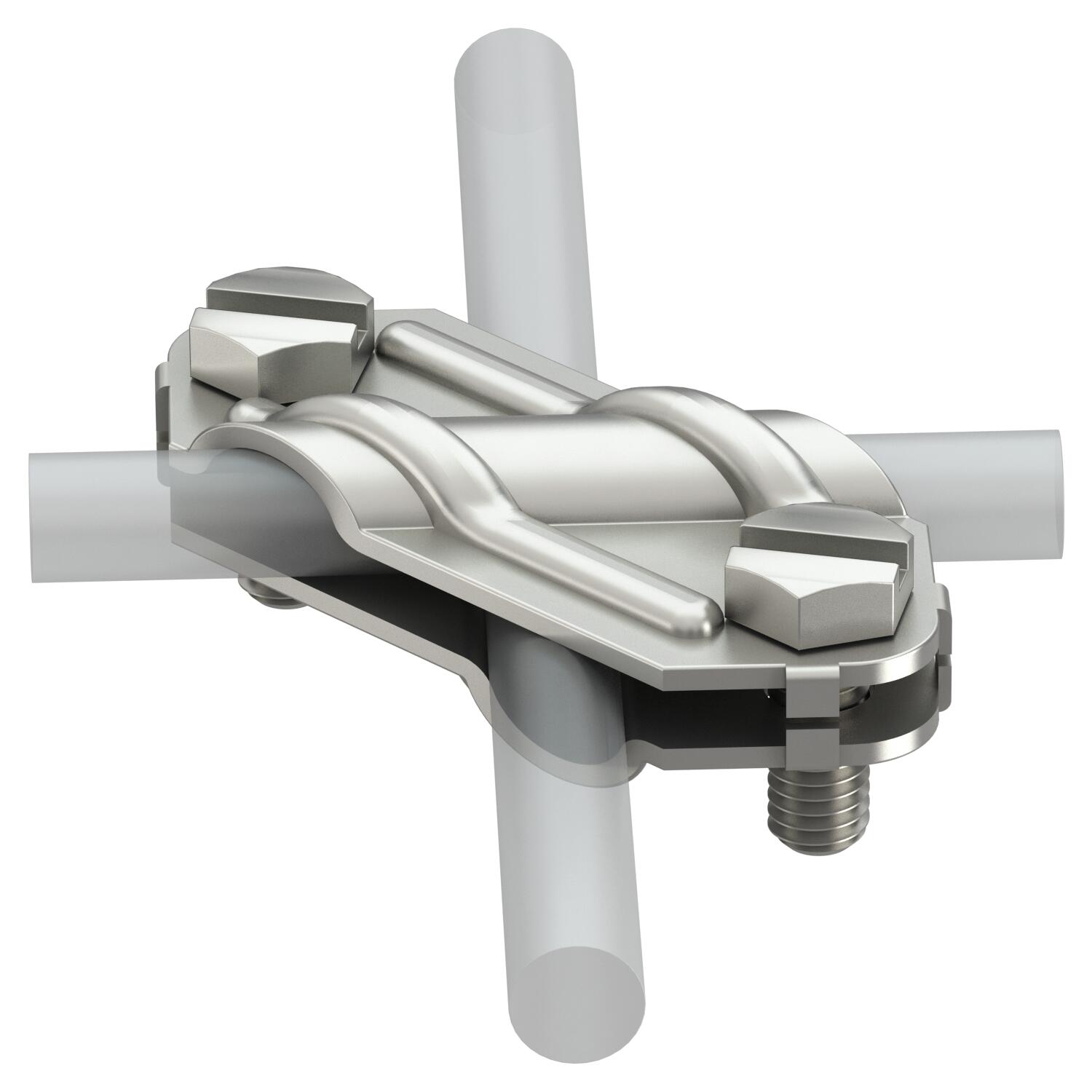 Cross-connector for flat conductors and round conductors stainless ...